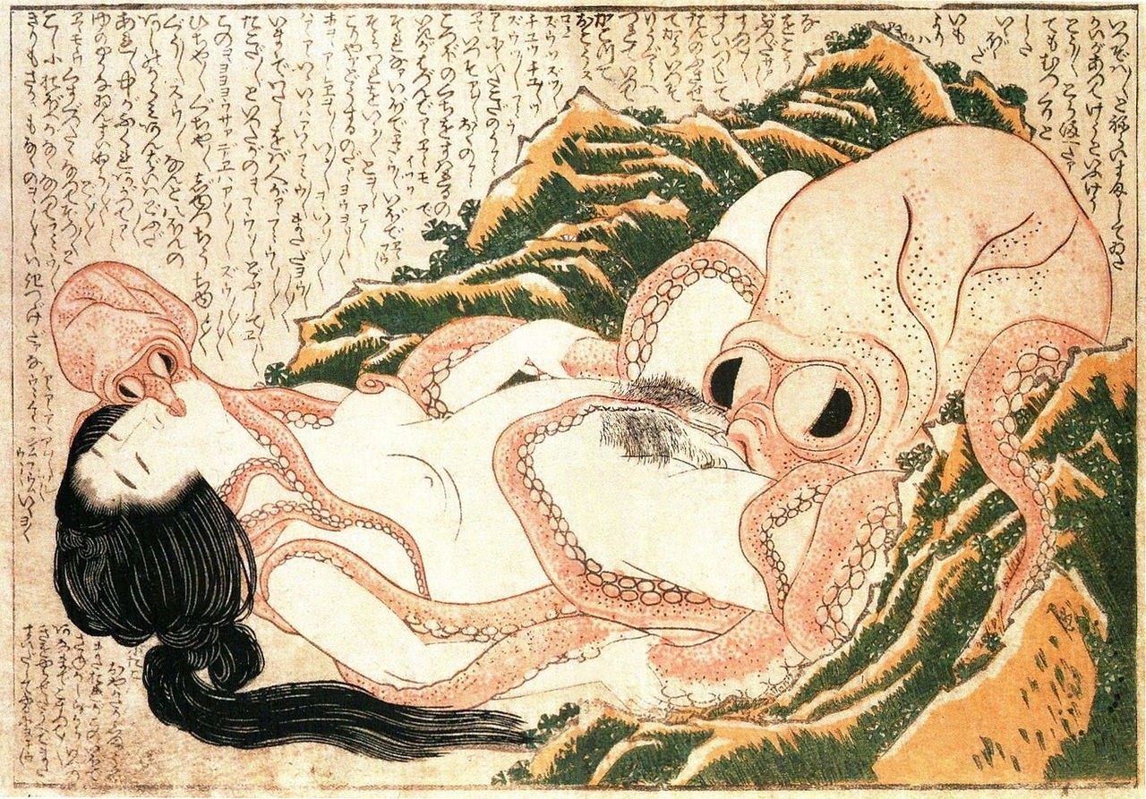 The dream of fisherman's wife - Katsushika Hokusai (1814)